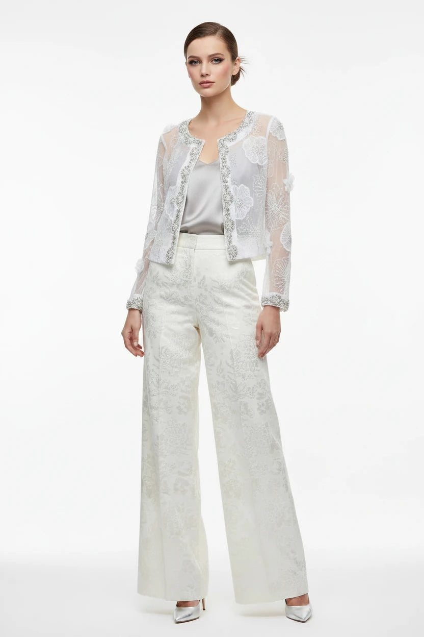 🍒Chic embroidered t-shirt sequin flora fashion for women summer wedding guest jacket party wear occasion wear Classy Cute Cover