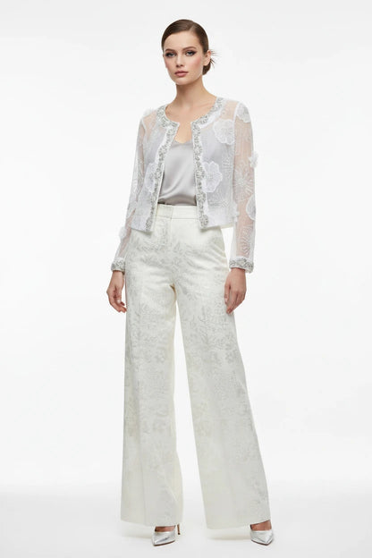 🍒Chic embroidered t-shirt sequin flora fashion for women summer wedding guest jacket party wear occasion wear Classy Cute Cover