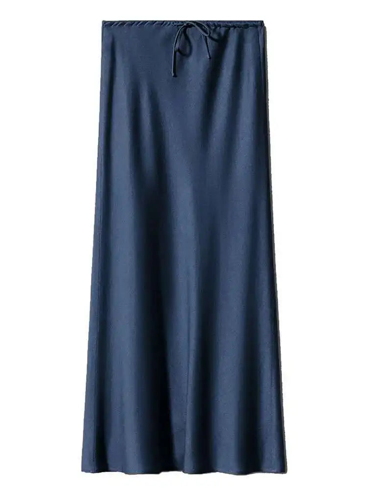 🍒Long satin skirts maxi for women straight elegant silky skirts long elasticated waist Put This Jewel In The Crown Of Your Wardrobe
