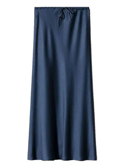 🍒Long satin skirts maxi for women straight elegant silky skirts long elasticated waist Put This Jewel In The Crown Of Your Wardrobe