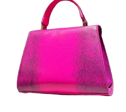 🍒Luxury designer bag brand-high quality genuine leather lizard-print handbag with metal feet single handle crossbody women's fashion accessories trend shoulder bag for occassions Look-At-Me Lizzardy Lovely