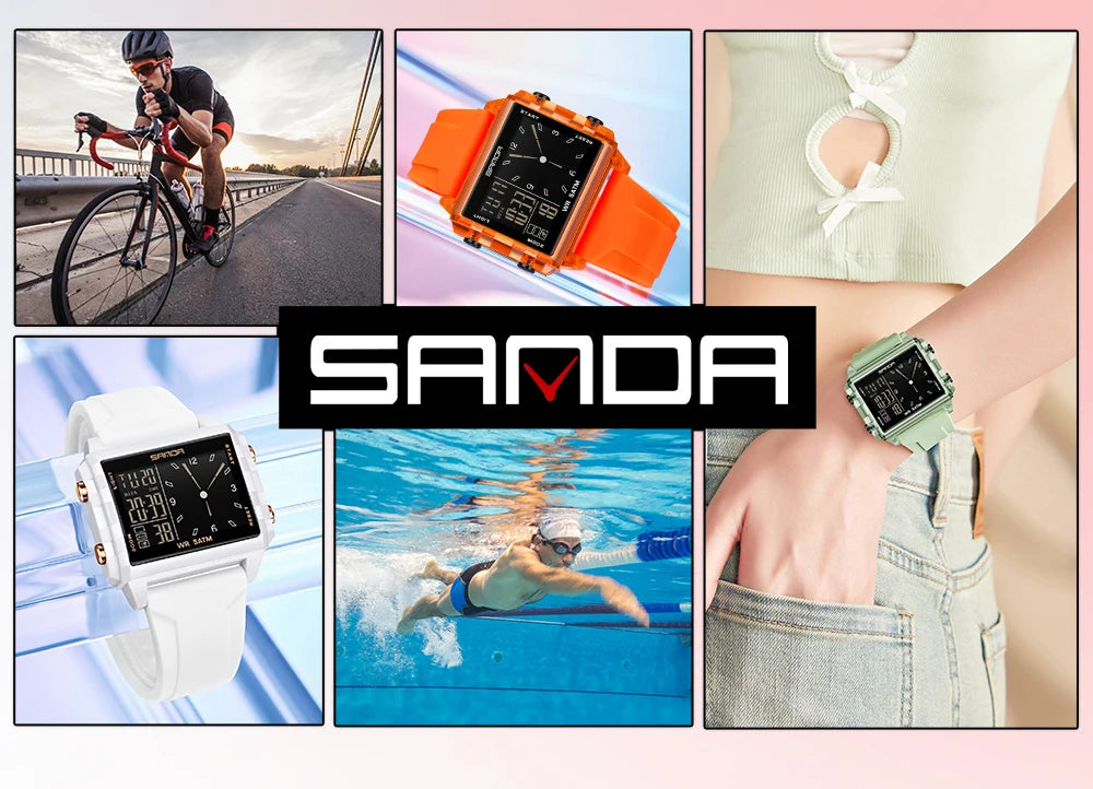 🍒Fashion electronic watches unisex luminous calendar time piece waterproof clock outdoor sports Casual Ladies Digital Wristwatch  Face The Day With A Big Face