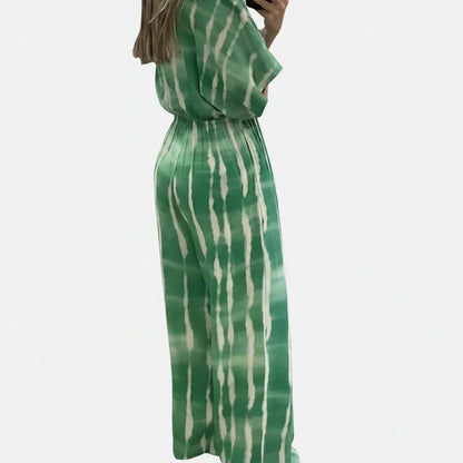 🍒Women's Jumpsuits tie dye Summer relaxed outfits casual  clothing for ladies v-neck one piece tie bow fashion loose wide leg Jumpsuit rompers S-XXXL  tye this tie Into Your style