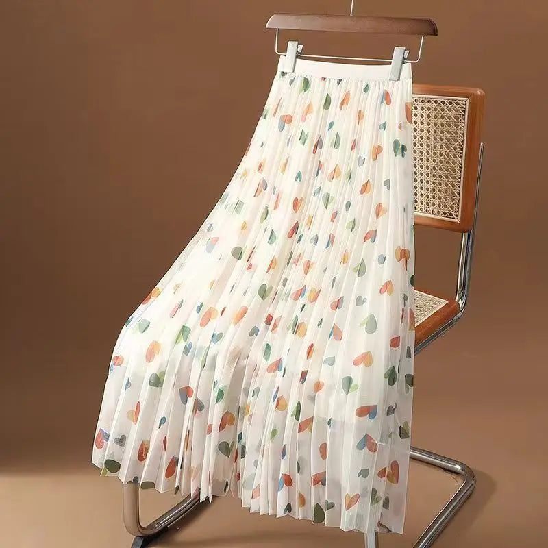 🍒 Blomme-somersrome vir vroue druk vroulike modedrag hoë middellyf romp uitrusting elegante a-lyn boho maxi slim gemaklike klere A-lyn van Pragtige Blomme