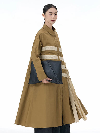 🍒black striped shirt dress women ribbon colour-block big size coat dress a-line with long sleeve and turn down collar fashion smart casual outwear Get A ZEBRA aCROSS a shirt dress cool thING