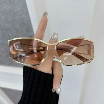 🍒Vierkantige ontwerpersonbrille vir vroue unisex metaalraam koelbrille vroulike ontwerpersmode-brille OntwerpOmKoelTeWees