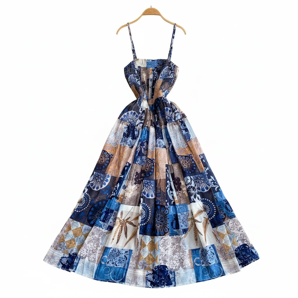 🍒Backless summer dress for women fashion beach wear slip sleeveless spaghetti straps smart casual outfit Flouncey Floral Fun