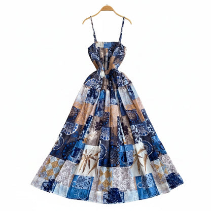🍒Backless summer dress for women fashion beach wear slip sleeveless spaghetti straps smart casual outfit Flouncey Floral Fun