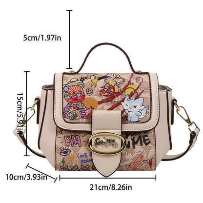 🍒涂鸦手提包/单肩包女包设计师奢侈品斜挎包女士斜挎包粉色斜挎包休闲包 毫无谎言，这款涂鸦包可以属于你