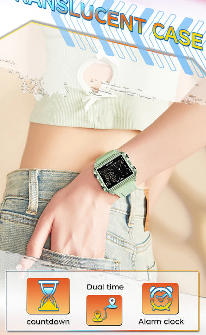 🍒Fashion electronic watches unisex luminous calendar time piece waterproof clock outdoor sports Casual Ladies Digital Wristwatch  Face The Day With A Big Face