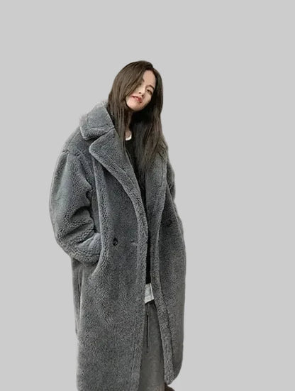 🍒Women winter faux fur coat winter long women female thick teddy bear outerwear Casual loose oversize outdoor wear Bear Winter With A Teddy