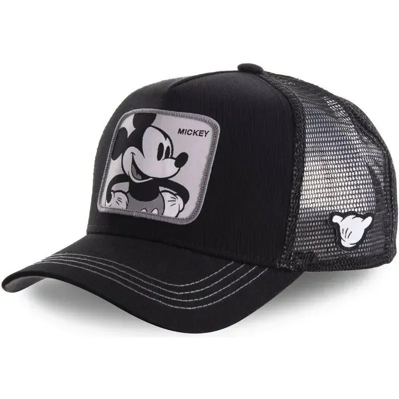 🍒Tekenprent bofbalpet hoë kwaliteit unisex geborduurde pleister bofbalpet unisex vragmotorpet net hoede vir vroue sonhoed