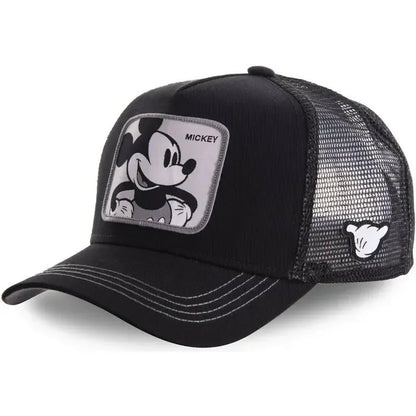 🍒Tekenprent bofbalpet hoë kwaliteit unisex geborduurde pleister bofbalpet unisex vragmotorpet net hoede vir vroue sonhoed