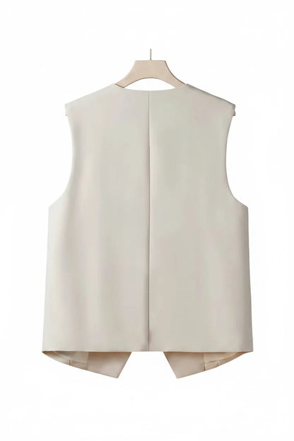 🍒Suit vest for women v-neck  business vest jacket sleeveless waistcoat with pocket front for office commute style buttons sleeveless outerwears  Cute Covers