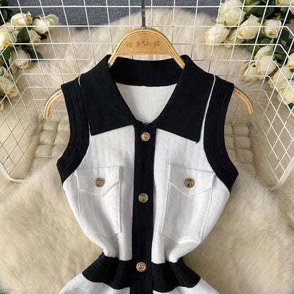 🍒gebreide minirok, styfpassend, moulose uitrusting, hemp-rok, semi-formeel, breiwerk, vroue, somermode