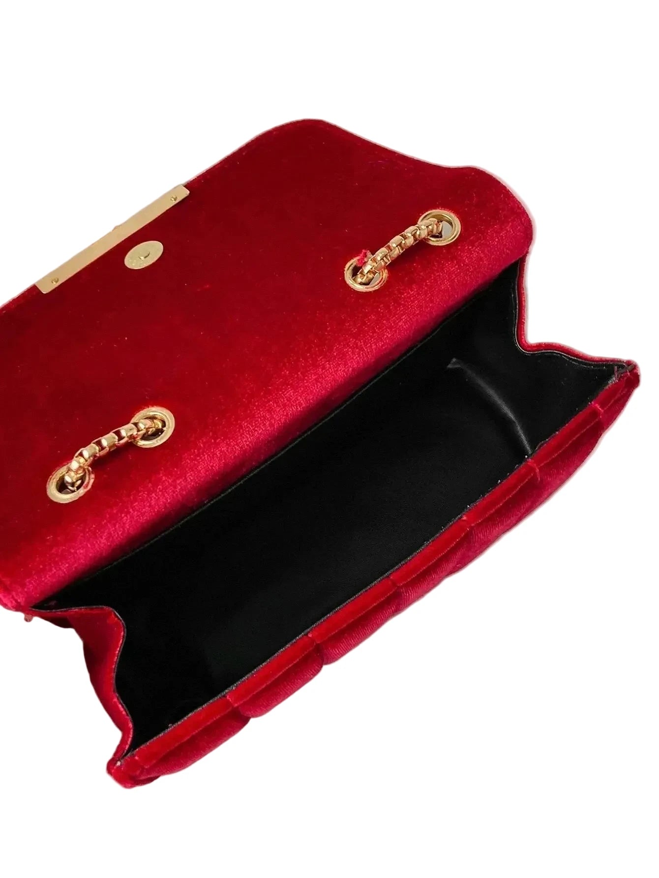 🍒Fluweel vierkantige sak rooi skouer crossbody-sak mode-afspraakgeskenk Sak met kettingband vir vroue aandkoppelaar vir geleenthede ROOI- rig jou MODE