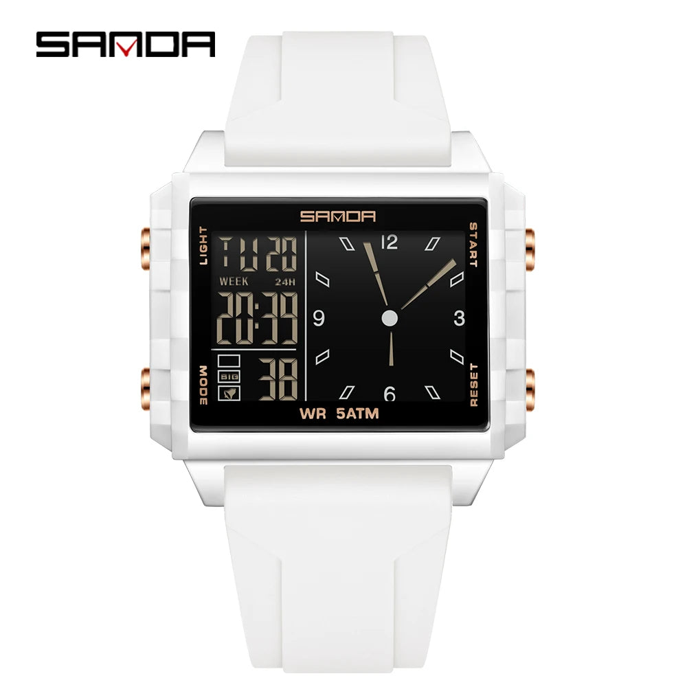 🍒Fashion electronic watches unisex luminous calendar time piece waterproof clock outdoor sports Casual Ladies Digital Wristwatch  Face The Day With A Big Face