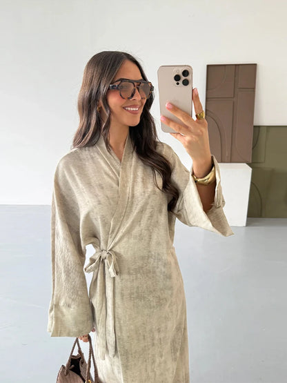 🍒Camouflage print maxi dress with side tie detail loose fit outfits  long elegant female party occasion wear oversized evening wear Camera -ouflage