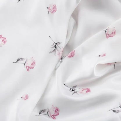 🍒Wit blomme satyn maxi rok vir vroue gemaklik of geleentheid trougas strandvakansie uitrusting blomme gedrukte V-nek rok vroue mode skraal pasmiddellyf kort vlindermou lang somerdrag met kort moue hoë middellyf oulike gemaklike geleentheid