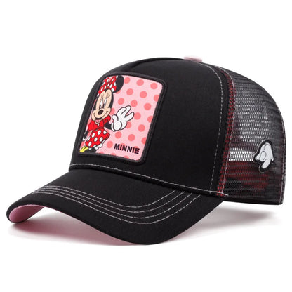 🍒Tekenprent bofbalpet hoë kwaliteit unisex geborduurde pleister bofbalpet unisex vragmotorpet net hoede vir vroue sonhoed