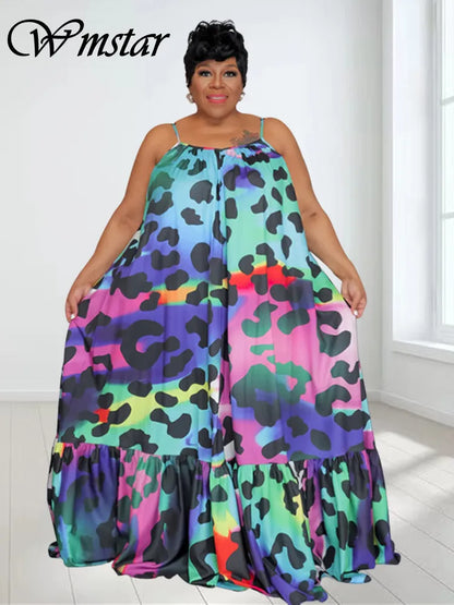 🍒Plus size dieredrukrok somerklere blomme uitrusting kleurvolle vollengte slim-informele dames maxi-rokke chiffonmateriaal a-lyn Verryk Jou Dier