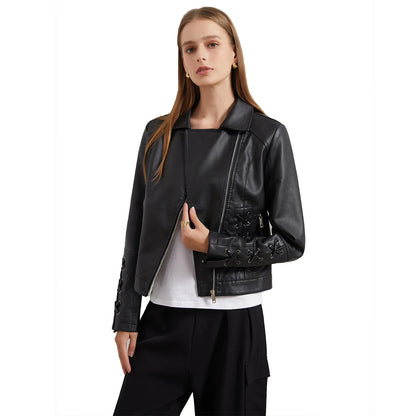 🍒Pu motorfietsbaadjie vroue-fauxleerjas herfs- en wintermode langmou crop-bo-klere vir vroue Kry Hierdie Moto Speedy