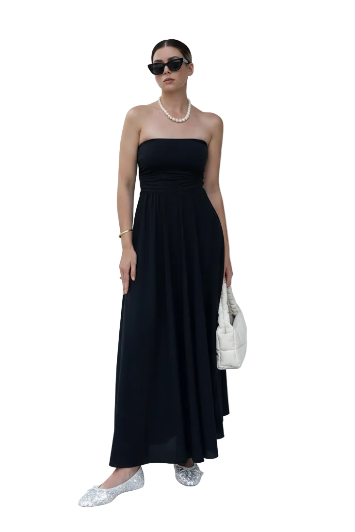 🍒Effen ruglose maxi rok moulose ontwerp elegante dames effen kleur uitrusting sjiek hoë middellyf klub partytjie dra geleentheidsklere  Currant is Swart