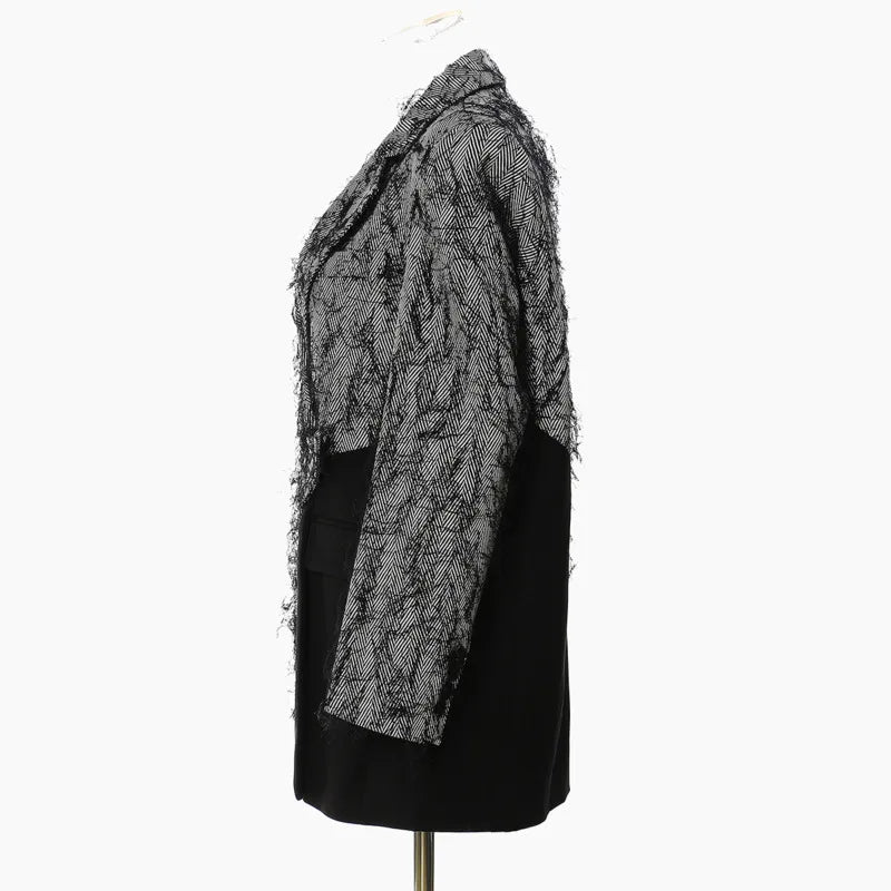 🍒Chic blazer asymmetrical design jacket patchwork contrast colour personality high street smart casual coats women Be A-  STAR in your fashion JACKET