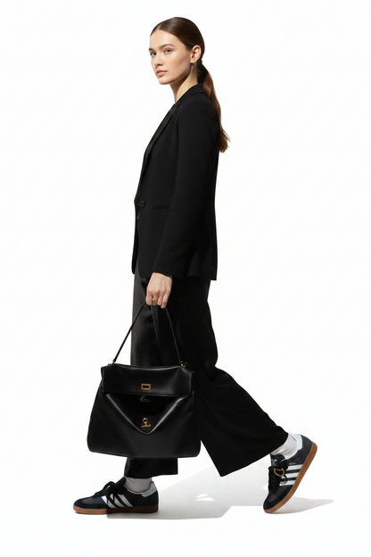 🍒Large capacity leather bag with lock for women's tote with advanced locking fashion high sensibility underarm bag that fits laptop smart casual accessory  Lock On To High Quality