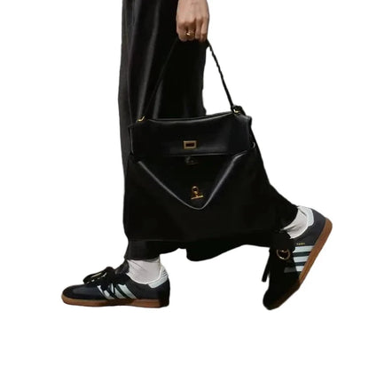 🍒Large capacity leather bag with lock for women's tote with advanced locking fashion high sensibility underarm bag that fits laptop smart casual accessory  Lock On To High Quality