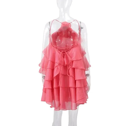 🍒Ruffles long dress for women 3d fower backless sleeveless outfit slim fit maxi dress summer fashion clothing holiday party wear beach layer occasion clothes Maxi-mum Ruffle Without Kerfuffle