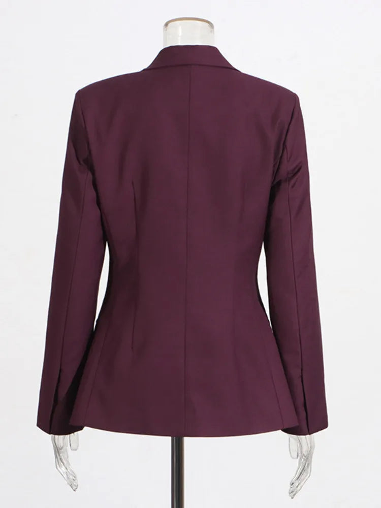 🍒Women's burgundy two-piece pant set classic blazer suit and wide leg trousers and jacket  outfit stylish fomal wear occasion clothing Get Red eye In Your Wine Red