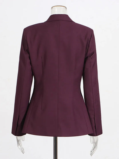 🍒Women's burgundy two-piece pant set classic blazer suit and wide leg trousers and jacket  outfit stylish fomal wear occasion clothing Get Red eye In Your Wine Red