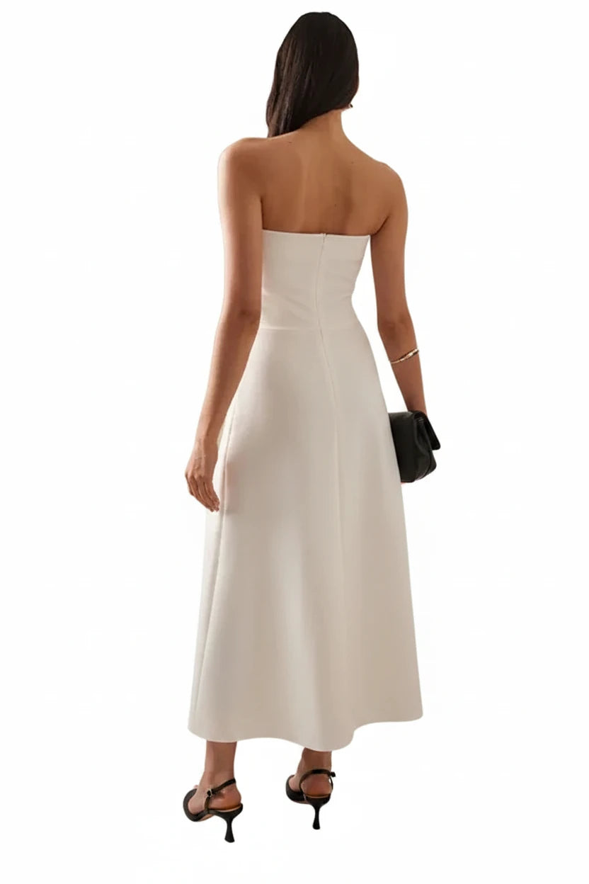 🍒strapless maxi rok met lae voue vroue slimpas skouerlose a-lyn rok moulose rokke vroulike somer aanddrag Styl Op Sy Beste