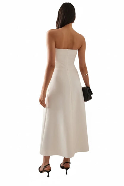 🍒strapless maxi rok met lae voue vroue slimpas skouerlose a-lyn rok moulose rokke vroulike somer aanddrag Styl Op Sy Beste