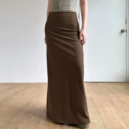 🍒Long a-line bodycon skirt club wear for women high waist skirt outfit smart casual women Y2k  night party wears summer clothes wear female fashion wears       Treat Yourself To The Max With Chocolate