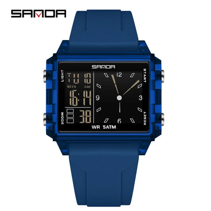 🍒Fashion electronic watches unisex luminous calendar time piece waterproof clock outdoor sports Casual Ladies Digital Wristwatch  Face The Day With A Big Face