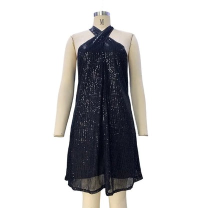 🍒Halter strapless rok, glinsterende vroueklere, strapless sequin minirok, moulose partytjieklere, geleentheidsklere, klubdrag, Trek Aan A-Sensuele Glinsterende Glip