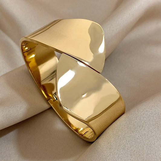 🍒Stainless steel wide bangles  bracelets chic fashion bangles for women accessories occasion party jewellery Dont Bypass This Buy