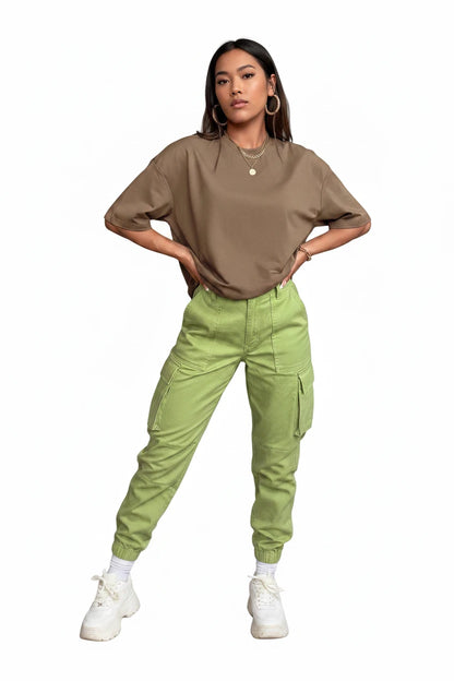 🍒Solid colour cotton t-shirt summer female fashion clothing street wear tops casual short sleeve tee shirts Quality T-shirt Alert