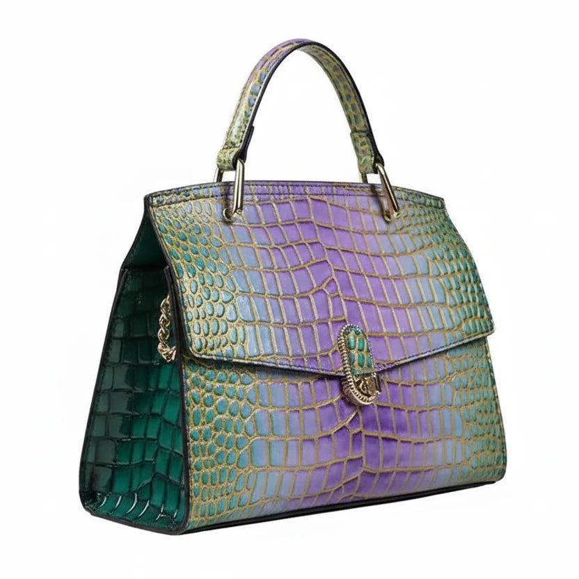 🍒Luxury designer handbags for women crocodile print bag brand high quality crocodile crossbody purse cowhide tote bag women's occasion fashion accessory  Snap Up Your Cool Crinkly Croco