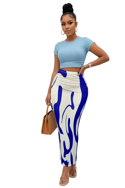 🍒Hoë middellyf maxi-romp slim gemaklike vroue-lyfpassende romp sebra lang romp gemaklike hoë middellyf uitrusting elegante sebra-druk klere elegante diere-druk modeklere
