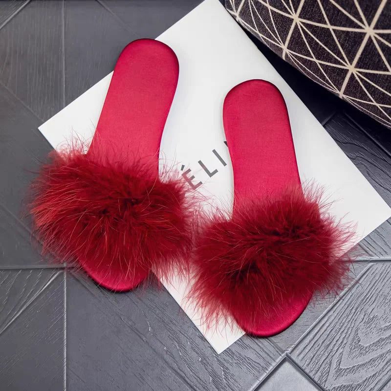 🍒Wedding slippers peep toe bedroom home sandals bride bridesmaid Newlywed Celebration shoes with silk bow smart casual slides for women luxury high end shoes Slipp -her A Gift And Gift Yourself