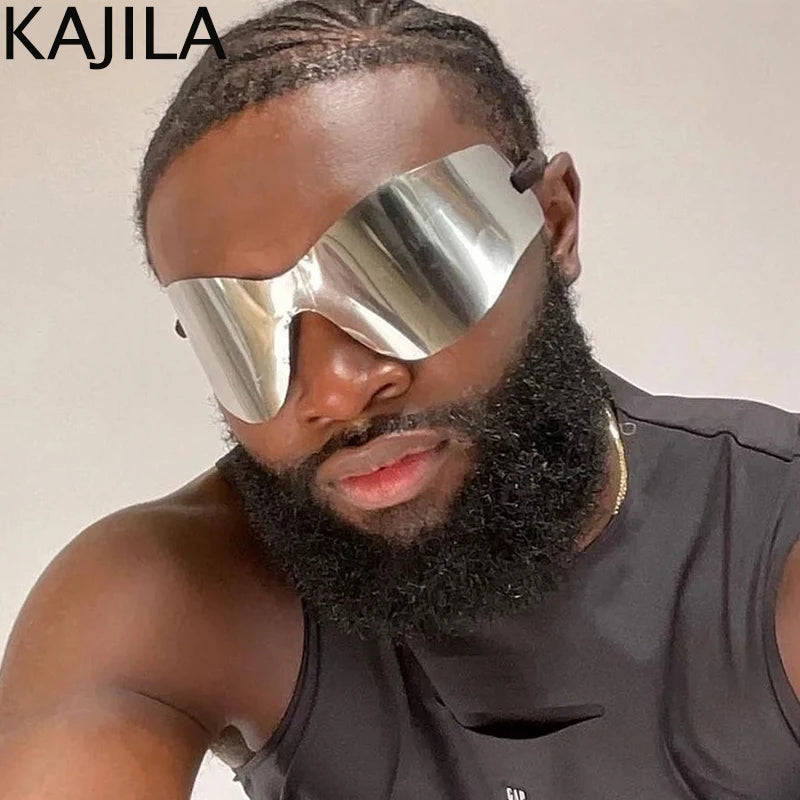 🍒Oversized sunglasses rimless shades unisex sunnies for   women Y2K sports eyeglasses luxury designer shades eyewear trendy party glasses futuristic sunglasses designer Dont RISk losing this for your FUTURe just TICk