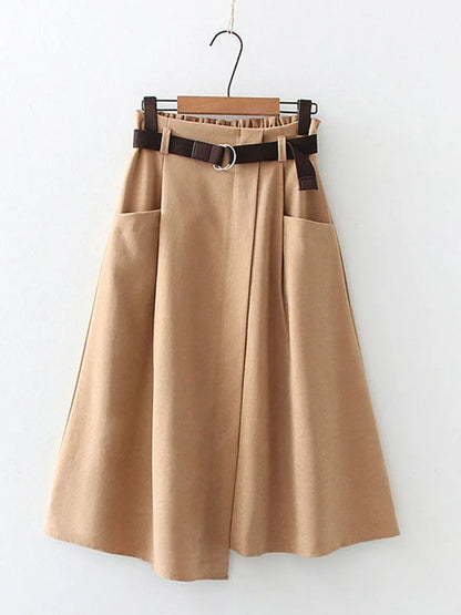 🍒Informele rompe hoë middellyf effekleurig deftig gemaklik dames onreëlmatige mode met sakke midi eenvoudig elegant a-lyn Elke Dag Onreëlmatig
