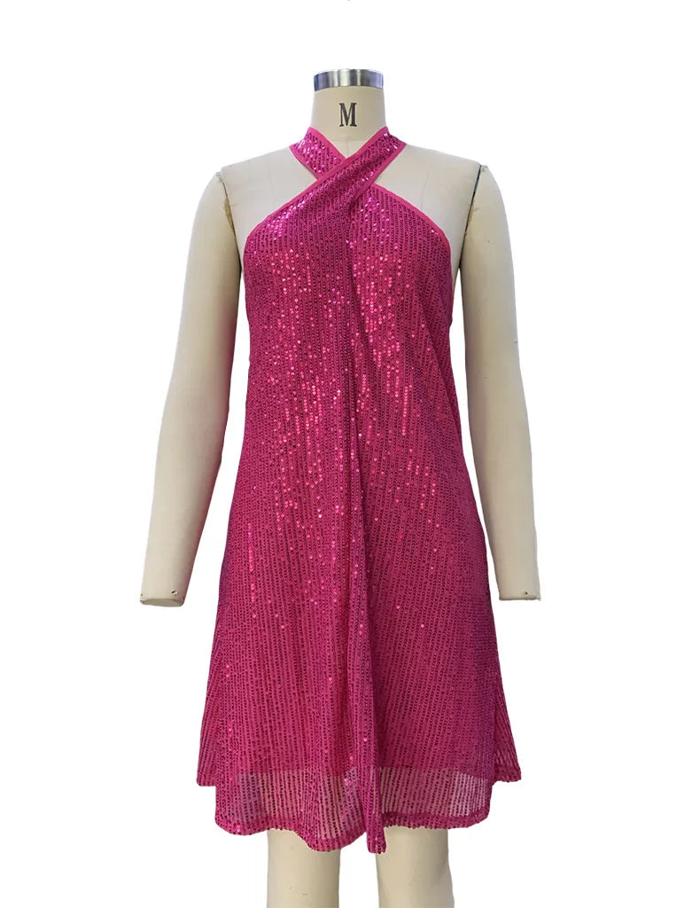 🍒Halter strapless rok, glinsterende vroueklere, strapless sequin minirok, moulose partytjieklere, geleentheidsklere, klubdrag, Trek Aan A-Sensuele Glinsterende Glip