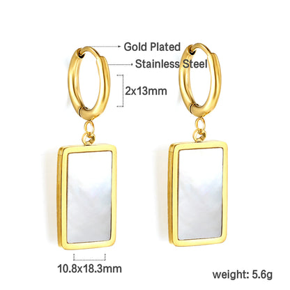 🍒Trendy jewellery stainless steel jewlry oil drip 18K gold plated hoop earrings butterfly shell bee heart earrings smart casual accessories