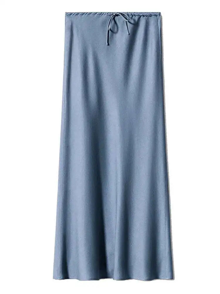 🍒Long satin skirts maxi for women straight elegant silky skirts long elasticated waist Put This Jewel In The Crown Of Your Wardrobe
