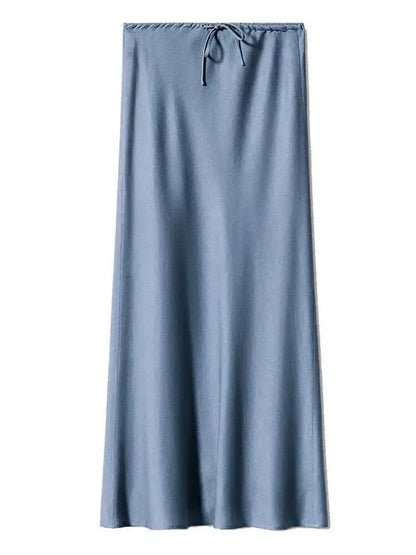 🍒Long satin skirts maxi for women straight elegant silky skirts long elasticated waist Put This Jewel In The Crown Of Your Wardrobe