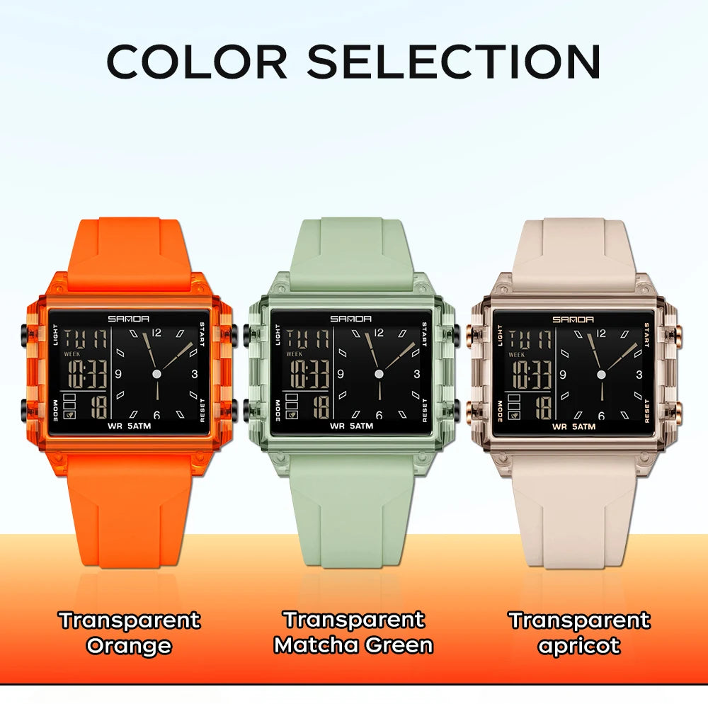 🍒Fashion electronic watches unisex luminous calendar time piece waterproof clock outdoor sports Casual Ladies Digital Wristwatch  Face The Day With A Big Face